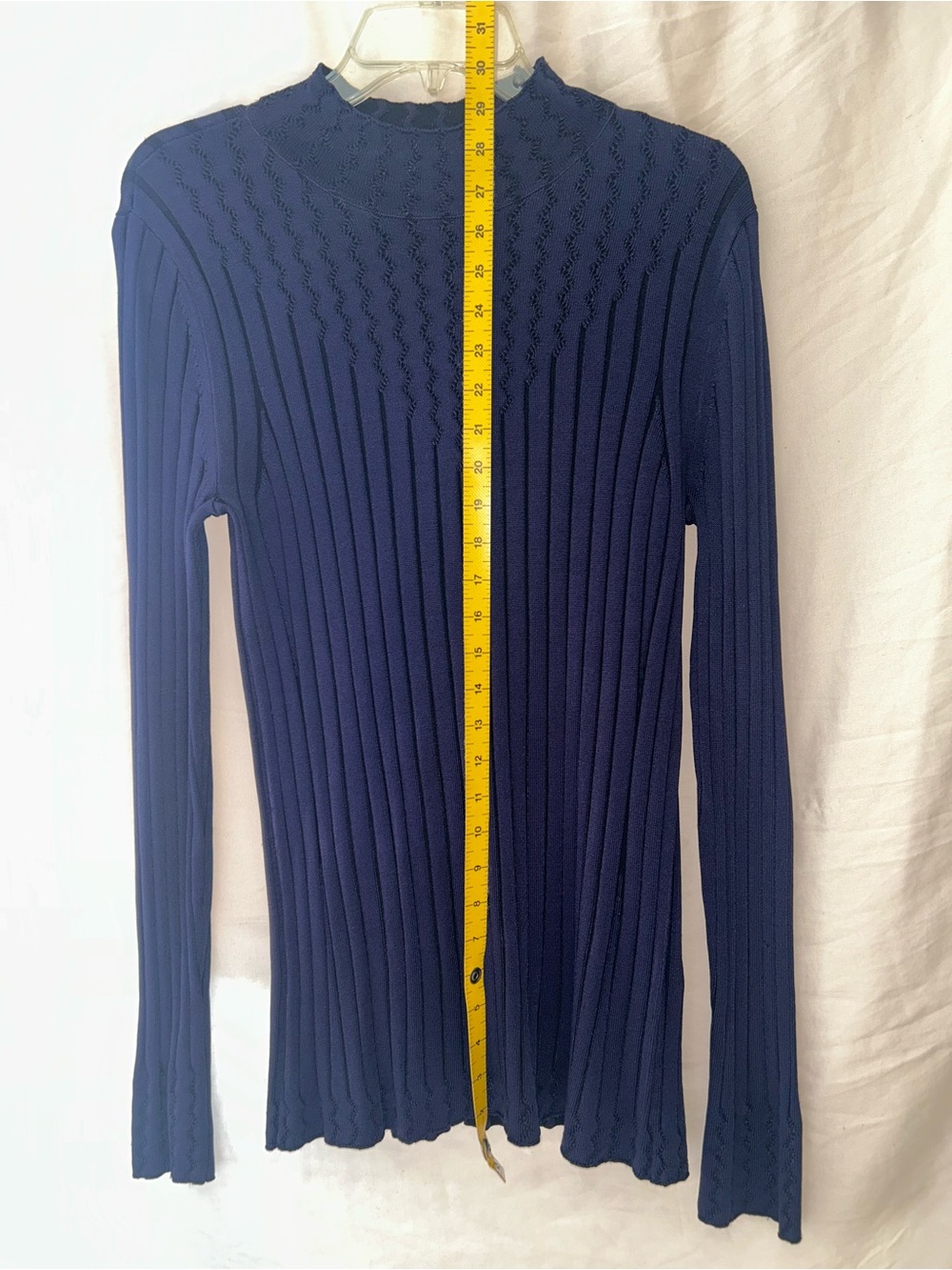 Navy/Indigo Ribbed Long-Sleeve Knit Sweater - Picture 4 of 10
